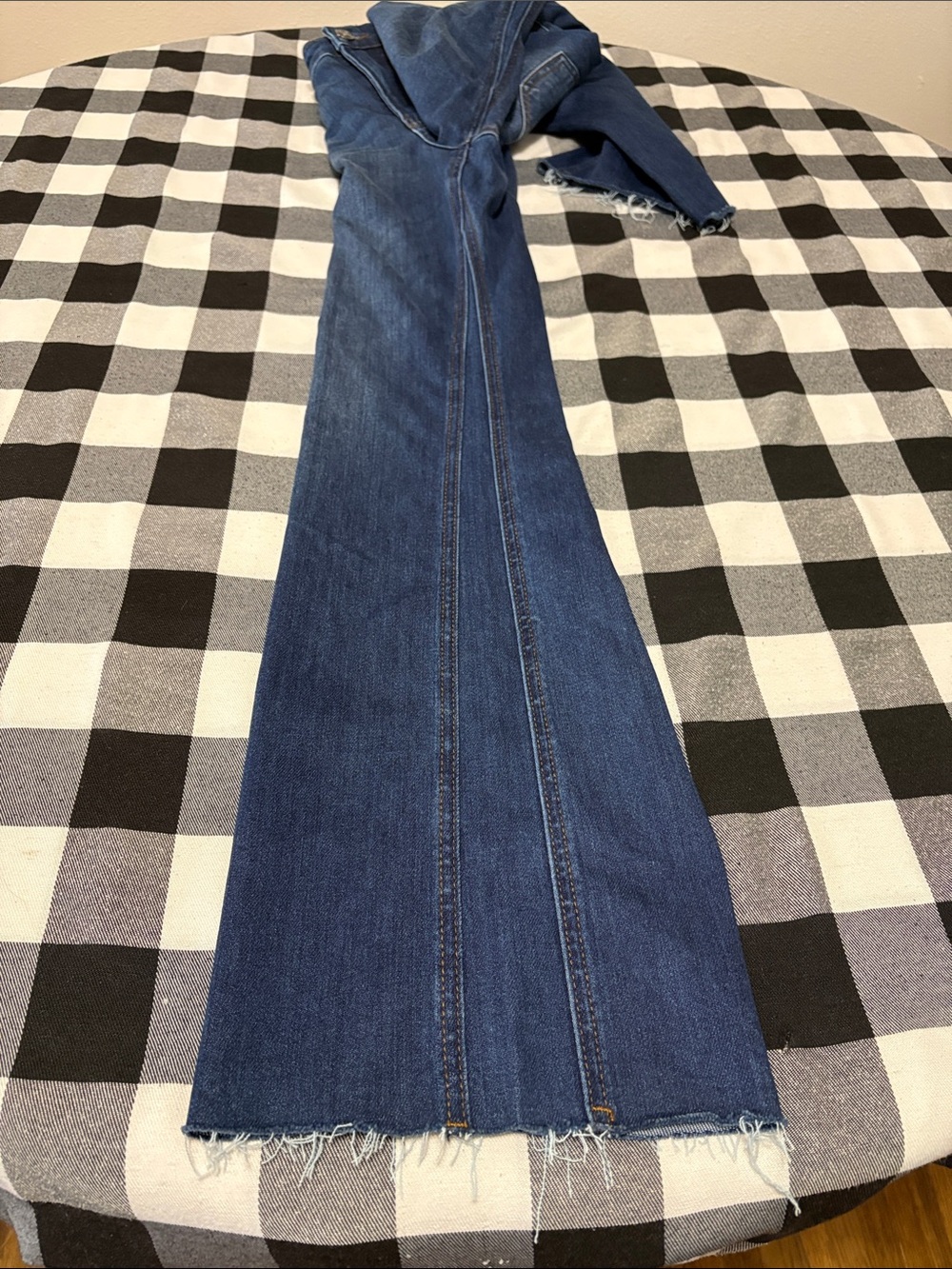 Kut from the Kloth Kelsey Fab Ab Ankle Flare High Rise Jeans Frayed Hem Size 8 - Picture 12 of 14